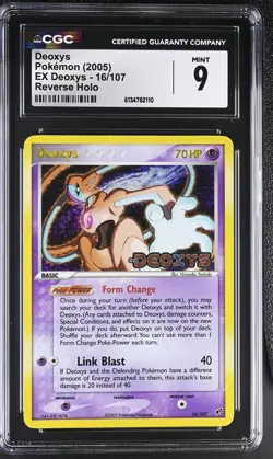 CGC 9 MINT Deoxys 16/107 EX Deoxys Reverse Holo Stamped Pokemon Card - Image 1
