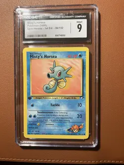 Misty's Horsea - 1st Edition - 86/132 Gym Heroes- 2000 - Pokemon CGC 9 - Image 1