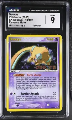 CGC 9 MINT Deoxys 18/107 EX Deoxys Reverse Holo Stamped Pokemon Card - Image 1