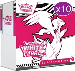 LOT OF 10 NEW Pokemon Scarlet & Violet White Flare ETB Elite Trainer Box - Image 1
