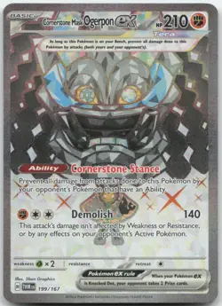 Cornerstone Mask Ogerpon ex - 199/167 SV06: Twilight Masquerade Pokemon Card NM - Image 1