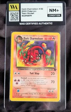 WAG Certified Nm+ Pokemon Dark Chameleon Unlimited Team Rocket 32/82 Tcg Card - Image 1