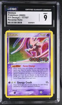 CGC 9 MINT Deoxys 17/107 EX Deoxys Reverse Holo Stamped Pokemon Card - Image 1