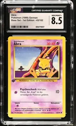 ---- German----1999 Pokemon Base Set 1st edition Abra #43 CGC 8.5 - Image 1