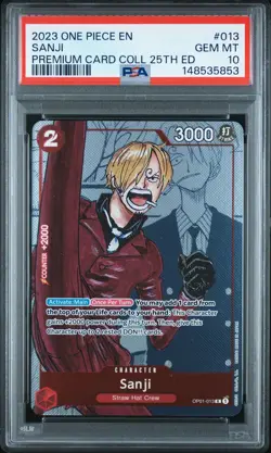 2023 ONE PIECE PREMIUM BANDAI PREMIUM CARD COLLECTION 25TH EDITION SANJI PSA 10 - Image 1