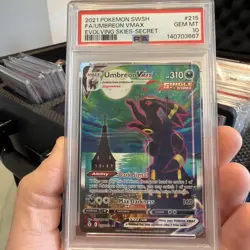UMBREON VMAX 215/203 PSA 10 EVOLVING SKIES ALTERNATE ART POKEMON CARD ENGLISH - Image 1