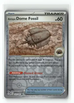 Antique Dome Fossil 152/165 Common 151 Pokemon Reverse Holo Near Mint - Image 1