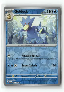 Golduck 055/165 Uncommon 151 Pokemon Reverse Holo Near Mint - Image 1