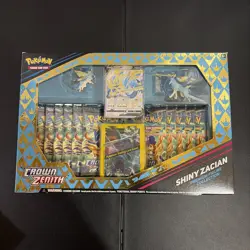 Pokemon Crown Zenith Shiny Zacian Premium Figure Collection Box 11 Booster Packs - Image 1