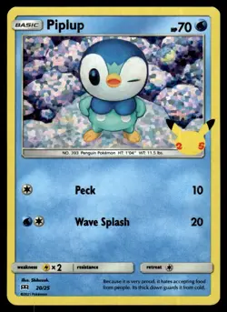 2021 McDonald's Canada 25th Anniversary Promo Hologram Piplup UNplayed #20 - Image 1