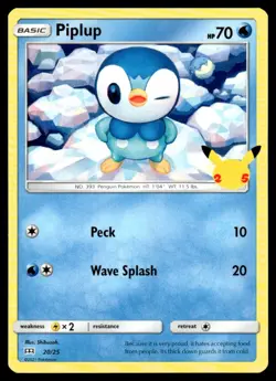 2021 McDonald's Canada Collection Non-Holo Piplup Basic/Promo/UNplayed #20 - Image 1