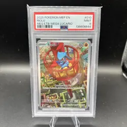 2025 POKEMON MEP EN-ME BLACK STAR PROMO #010 RIOLU PSA 9 - Image 1