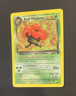 Pokemon Dark Vileplume 13/82 Team Rocket Holo Rare WOTC MP - Image 3