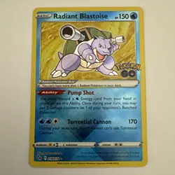 Pokemon TCG Radiant Blastoise Holo Card 018/078 Pokemon Go - Image 1