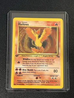 Pokemon Fossil Set 1st Edition Moltres 12/62 Holo Rare LP - Image 3