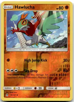 Pokemon Hawlucha Forbidden Light SM06 #70/131 Uncommon Reverse Holo LP - Image 1