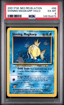 2001 POKEMON NEO REVELATION #66 SHINING MAGIKARP-HOLO PSA 6 - Image 1