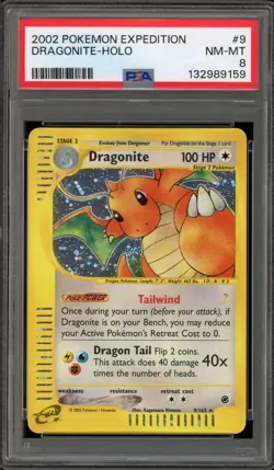 Pokemon Dragonite Expedition Reverse Holo Rare #9 PSA 8 - Image 1
