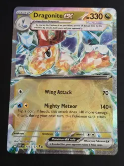 2023 POKEMON TCG DRAGONITE EX 159 OBSIDIAN FLAMES DOUBLE RARE HOLO NM - Image 1