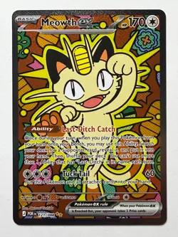 Pokemon Meowth Ex Special Illustration Rare Holo SIR Perfect Order 121/088 - Image 1