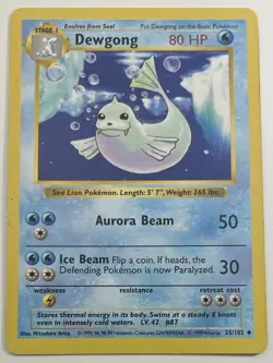 DEWGONG 25/102 UNCOMMON BASE SET SHADOWLESS POKEMON LP - Image 1