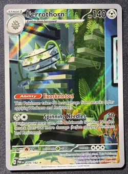 Pokemon TCG Ferrothorn 209/182 Paradox Rift Illustration Rare - Image 1