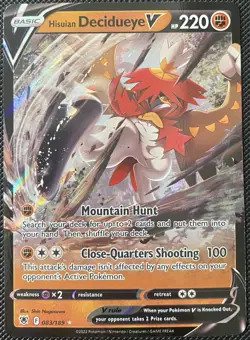 Hisuian Decidueye V 083/189 Swsh10: Astral Radiance Holo - Pokemon Card - Image 1
