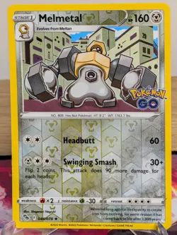 MELMETAL 046/078 HOLO RARE POKEMON GO POKEMON REVERSE HOLO LP - Image 1