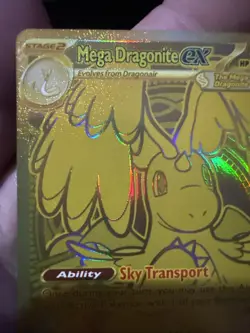 Mega Dragonite Ex 295/217 GOLD HYPER RARE POKEMON ASCENDED HEROES, NM - Image 2