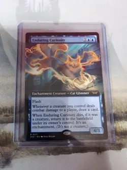 MTG - Enduring Curiosity - Extended Art Non-foil - Duskmourn: House of Horror - Image 1