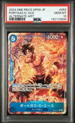 2024 ONE PIECE JAPANESE OP08-TWO LEGENDS #052 PORTGAS D. ACE ALTERNATE ART PSA10 - Image 1