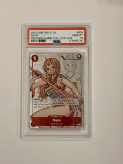 2022 One Piece Nami Premium 25th Anniversary OP01-016 PSA 10 Gem Mint English - Image 1