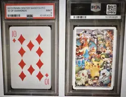 2013 POKEMON CENTER NAGOYA POKER PLAYING CARD 10 OF DIAMONDS PSA 9 NEW - Image 1