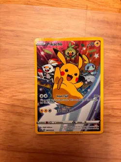 Pikachu SWSH020 SWSH: Sword & Shield Promo Cards Holo (Decent Condition) - Image 1