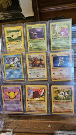 Lot of 9 1st Edition Pokemon Cards NM-LP Fossil, Jungle, Rocket, & Genesis - Image 1