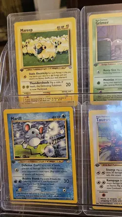 Lot of 9 1st Edition Pokemon Cards NM-LP Fossil, Jungle, Rocket, & Genesis - Image 2