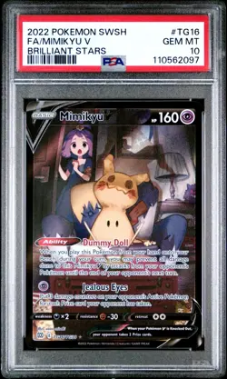 Mimikyu V TG16 PSA 10 Brilliant Stars Pokemon Card Game - Image 1