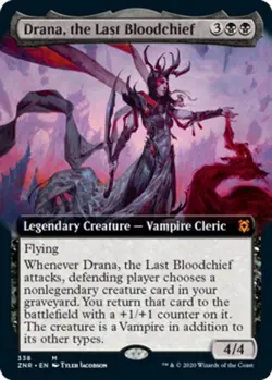 Mint/Near-Mint, English - 1 x MTG Drana, the Last Bloodchief - Extended Art Zend - Image 1