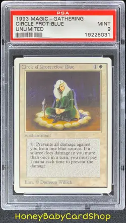MTG Unlimited Edition 1993 Circle of Protection: Blue PSA 9 Mint 93/94 - Image 1
