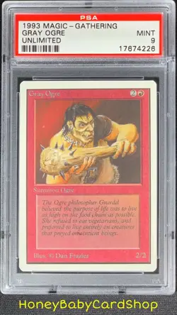 MTG Unlimited Edition 1993 Gray Ogre PSA 9 Mint Old School 93/94 - Image 1