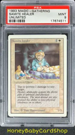 MTG Unlimited Edition 1993 Samite Healer PSA 9 Mint Old School 93/94 - Image 1