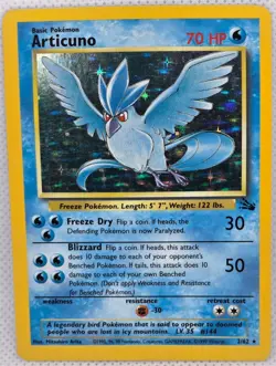 Articuno 2/62 Holo Rare Fossil Pokemon Unlimited Holo Moderately Played - Image 1