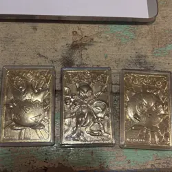 Set of 3 Pokemon 1999 Gold Plated 23K Trading Card Burger King Promo Limited - Image 1
