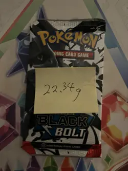 Heavy 22.34g Pokemon TCG SV 10.5 Black Bolt Booster Pack Sealed! - Image 2