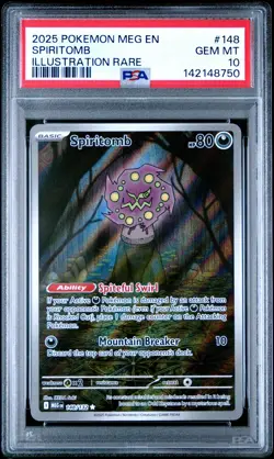 2025 POKEMON MEG EN-MEGA EVOLUTION ILLUSTRATION RARE #148 SPIRITOMB PSA 10 - Image 1