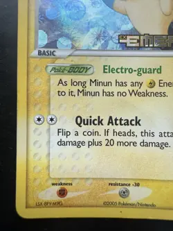 Pokemon Minun Ex Emerald 37/106 Reverse Holo Stamped (HP/Damaged) - Image 4