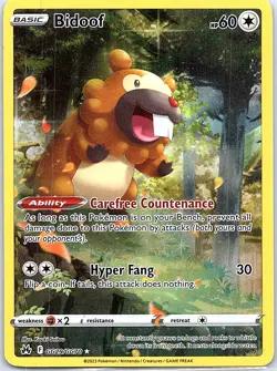 Pokemon Bidoof Holo SWSH: Crown Zenith: Galarian Gallery GG29/GG70 NM - Image 1