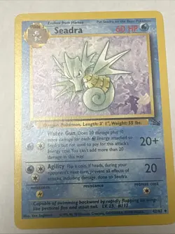 1st Edition Seadra 42/62 Pokemon TCG WOTC Base Set Fossil Uncommon LP - Image 1