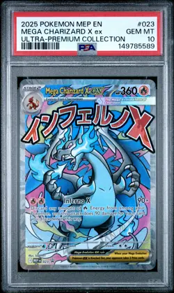 2025 POKEMON MEP EN-ME BLACK STAR PROMO #023 MEGA CHARIZARD X EX PSA 10 - Image 1