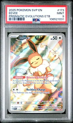 2025 POKEMON SVP EN-SV BLACK STAR PROMO #173 EEVEE PSA 9 - Image 1